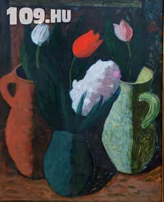Gábor Móric (1889-1987): Három virág, három kancsó